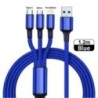 Lovebay 3 az 1-ben USB gyorstöltő kábel C típusú Micro IOS multi töltőkábel iPhone Huawei Samsung nylon fonott kábelhez