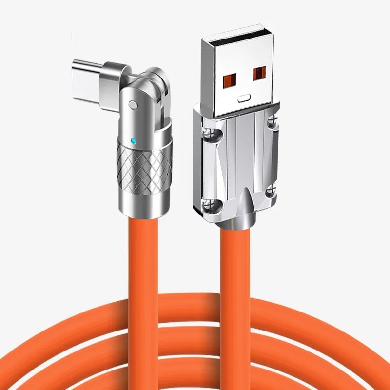 120 W 7A gyorstöltő C típusú kábel 180 fokban elforgatható könyökkábel játékhoz Xiaomi Samsung OPPO VIVO telefontöltő USB C kábe