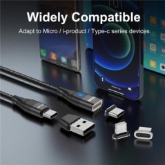 USLION 60W PD gyorstöltőkábel USB C-C típusú mikromágneses adatkábel 3A USB-kábel iPhone 13 Macbookhoz Huawei Samsung S22