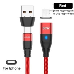 USLION 60W PD gyorstöltőkábel USB C-C típusú mikromágneses adatkábel 3A USB-kábel iPhone 13 Macbookhoz Huawei Samsung S22