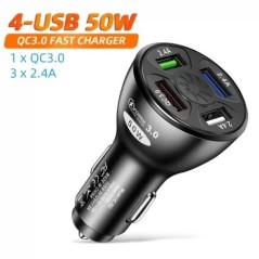 AIXXCO 3 portos USB autós töltő 12V gyorstöltő 3.0 gyors autós szivargyújtó Samsung Huawei Xiaomi iphone töltő QC 3.0 készülékhe