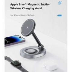 2 az 1-ben mágneses vezeték nélküli töltőállvány összecsukható gyorstöltő állomás dokkoló iPhone 14 13 12 Pro Max Mini Airpods P