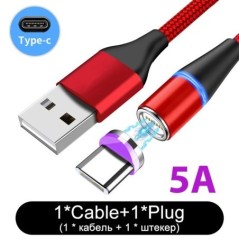 5A mágneses USB Type C kábel SFC Huaweihez 3A gyorstöltés iPhone Xiaomi Samsung OPPO Microusb mágneses USB kábel androidhoz