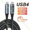 USB4.0 40 Gbps C-C típusú kábel PD3.1, 240 W-os, 8K@60Hz-es villámgyors töltőkábel PS5 Nintendo Switch Galaxy S22 MacBook Pro ké