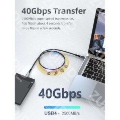 USB4.0 40 Gbps C-C típusú kábel PD3.1, 240 W-os, 8K@60Hz-es villámgyors töltőkábel PS5 Nintendo Switch Galaxy S22 MacBook Pro ké