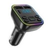 Autós Bluetooth 5.0 FM adó PD Type-C Dual USB 3.1A gyorstöltő Színes környezeti fény kihangosító MP3 modulátor lejátszó