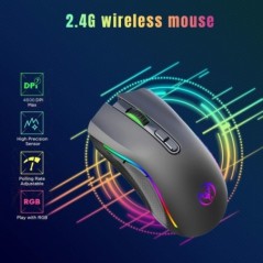 Újratölthető 2.4G vezeték nélküli RGB játékegér Ergonomikus játékhoz háttérvilágítású egerek laptop PC-hez