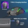 Újratölthető 2.4G vezeték nélküli RGB játékegér Ergonomikus játékhoz háttérvilágítású egerek laptop PC-hez