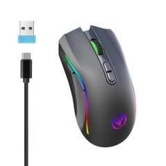 Újratölthető 2.4G vezeték nélküli RGB játékegér Ergonomikus játékhoz háttérvilágítású egerek laptop PC-hez