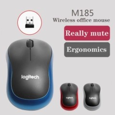 Logitech M185 vezeték nélküli egér 2,4 GHz-es USB 1000DPI 3 gombos, csendes játékhoz használható optikai navigációs egerek PC-he