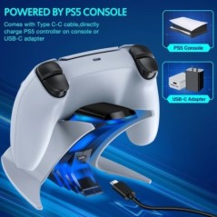 BEBONCOOL gyorstöltő PS5-höz Controller Töltő Playstation 5 Controller Gamepad Type-C Töltőbölcső állomás PS5-höz