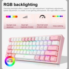 REDRAGON Fizz K617 RGB USB mini mechanikus játék billentyűzet Vezetékes billentyűzet piros kapcsoló 61 Key Gamer számítógéphez P