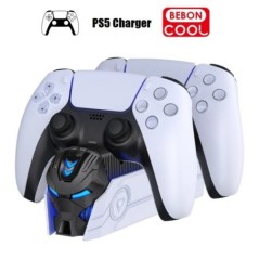 BEBONCOOL FC500 PS5 vezérlő töltő PlayStation 5 kettős gyorstöltő állomáshoz PS5 RGB kontroller töltőállomáshoz