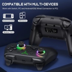 Dinofire vezeték nélküli Bluetooth RGB vezérlő Nintendo Switch/Switch OLED/Switch Lite/PC/Mobile Gamepad többfunkciós joystick s