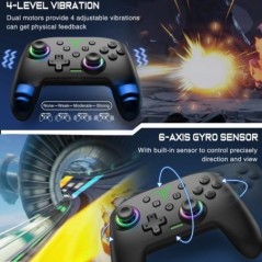 Dinofire vezeték nélküli Bluetooth RGB vezérlő Nintendo Switch/Switch OLED/Switch Lite/PC/Mobile Gamepad többfunkciós joystick s