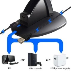 DATA FROG LED Dual USB töltődokkoló töltővezérlő tartó állvány Sony PS4/PS4 Slim/PS4 Pro játékvezérlőhöz