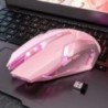 Ergonomikus vezetékes játékegér 6 gombos LED 2400 DPI USB számítógépes gamer egér K3 rózsaszín játékegér és egérpad PC laptophoz