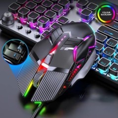 3200DPI Ergonómikus vezetékes játékegér USB egér Gaming RGB Mause Gamer Mouse 6 gombos LED csendes egér PC laptophoz