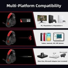 Picun UG01 2,4 GHz-es vezeték nélküli Bluetooth fejhallgató PS5 PS4 PC Gamer-hez fülre helyezhető vezetékes játékfejhallgató mik