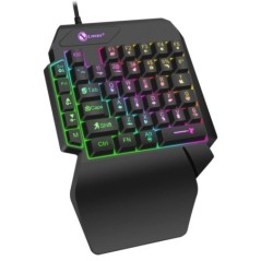 Gaming billentyűzet egykezes mini USB Ultra-vékony vezetékes 35 gombos egy kézzel háttérvilágítású billentyűzet laptop asztali P