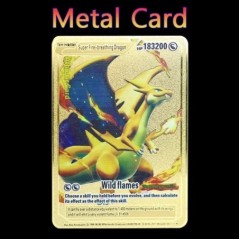 Pokémon 183200 Pont High Hp Charizard Pikachu Mewtwo Gold Black Angol francia fémkártyák Vmax Mega GX játékgyűjtemény kártyák