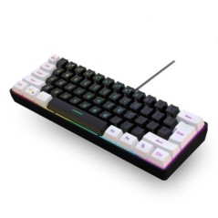 Csendes vezetékes játékbillentyűzet RGB USB univerzális billentyűzet LED háttérvilágítású, ergonómikus, áramvonalas dizájn, game