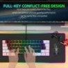 Csendes vezetékes játékbillentyűzet RGB USB univerzális billentyűzet LED háttérvilágítású, ergonómikus, áramvonalas dizájn, game