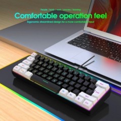 Csendes vezetékes játékbillentyűzet RGB USB univerzális billentyűzet LED háttérvilágítású, ergonómikus, áramvonalas dizájn, game