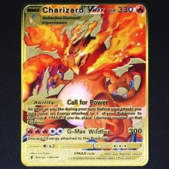 Pokémon 183200 Pont High Hp Charizard Pikachu Mewtwo Gold Black Angol francia fémkártyák Vmax Mega GX játékgyűjtemény kártyák