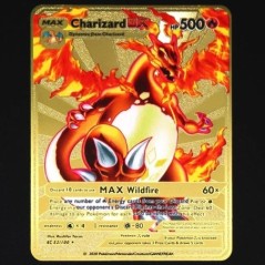 Pokémon 183200 Pont High Hp Charizard Pikachu Mewtwo Gold Black Angol francia fémkártyák Vmax Mega GX játékgyűjtemény kártyák