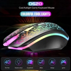 ITLY D620 Ergonomikus vezetékes játék egér USB számítógépes egér világítás Mause gamer egér 4 gombos LED néma egerek PC laptopho