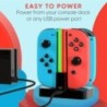 LED töltő dokkoló töltőállomás Nintendo Switch 4 Joy Con kontrollerekhez 4 az 1-ben állvány Nintendo Switch OLED-hez