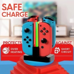 LED töltő dokkoló töltőállomás Nintendo Switch 4 Joy Con kontrollerekhez 4 az 1-ben állvány Nintendo Switch OLED-hez