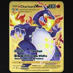 Pokémon 183200 Pont High Hp Charizard Pikachu Mewtwo Gold Black Angol francia fémkártyák Vmax Mega GX játékgyűjtemény kártyák