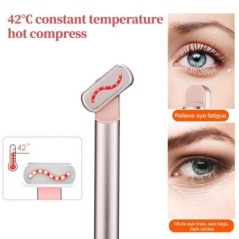 EMS Eye Beauty Instrument mikroáramú piros fény 42℃ forró kompressziós forgatható szemmasszázs stift arc lifting bőrfeszesítő