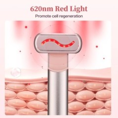 EMS Eye Beauty Instrument mikroáramú piros fény 42℃ forró kompressziós forgatható szemmasszázs stift arc lifting bőrfeszesítő