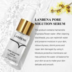 LANBENA Pore Solution szérum zsugorító pórusokat Akne kezelés eltávolító Orr Mitesszer Bőrfeszesítő Hidratáló Arcszérum Bőrápoló