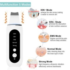 Ultrahangos bőrradír peeling mitesszer eltávolító mély arctisztító ultrahangos ionos ance pórustisztító arclapátos arctisztító