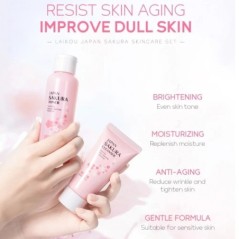 Face Skin Care Set Cleanser Sakura Essence Cream Hidratáló Fehérítő és Öregedésgátló Toner Szemkörnyékápoló Krém Arcszérum Szemk