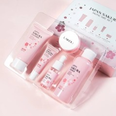 Face Skin Care Set Cleanser Sakura Essence Cream Hidratáló Fehérítő és Öregedésgátló Toner Szemkörnyékápoló Krém Arcszérum Szemk