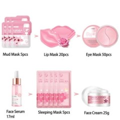 Arcápolási termékek készlet Sakura Skin Care Set Arctisztító Arckrém Fade Dark Circles Eye Cream Korean Skincare Products