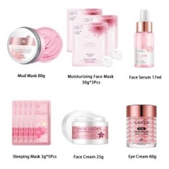 Arcápolási termékek készlet Sakura Skin Care Set Arctisztító Arckrém Fade Dark Circles Eye Cream Korean Skincare Products