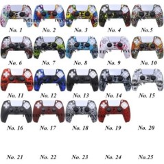 Water Transfer Printing védő szilikon tok Sony Playstation 5 PS5 vezérlőhöz gumi borítás Joystick hüvelykujj fogantyú sapkák