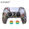 IVYUEEN Water Transfer Printing Szilikon tok PlayStation 5 PS5 kontroller védőburkolathoz DualSense Gamepad fedél fogantyúkhoz