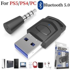 Bluetooth audioadapter vezeték nélküli fejhallgató-adapter vevő PS5/PS4 játékkonzolhoz, PC fejhallgató 2 az 1-ben USB Bluetooth 