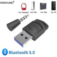 Vezeték nélküli játék audio fejhallgató adapter vevő PS5 PS4 játékkonzolhoz PC fejhallgató Bluetooth 5.0 audio jeladó