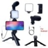 Smartphone Vlogging Kit iPhone Androidhoz Tripod Mini Microphone Starter Vlog készlettel a TikTok Live Stream Video YouTube szám