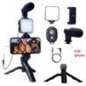 Smartphone Vlogging Kit iPhone Androidhoz Tripod Mini Microphone Starter Vlog készlettel a TikTok Live Stream Video YouTube szám