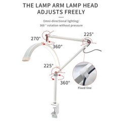 Andoer HD-M3X LED-es videolámpa, félhold alakú asztali gyűrűs lámpa 3000K-6000K szabályozható szépségszalon sminkekhez élő közve