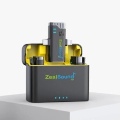 Zealsound vezeték nélküli Lavalier mikrofon iPhone iPad Androidhoz, töltőtokkal Lapel Mic a Vloginterjú élő közvetítéséhez